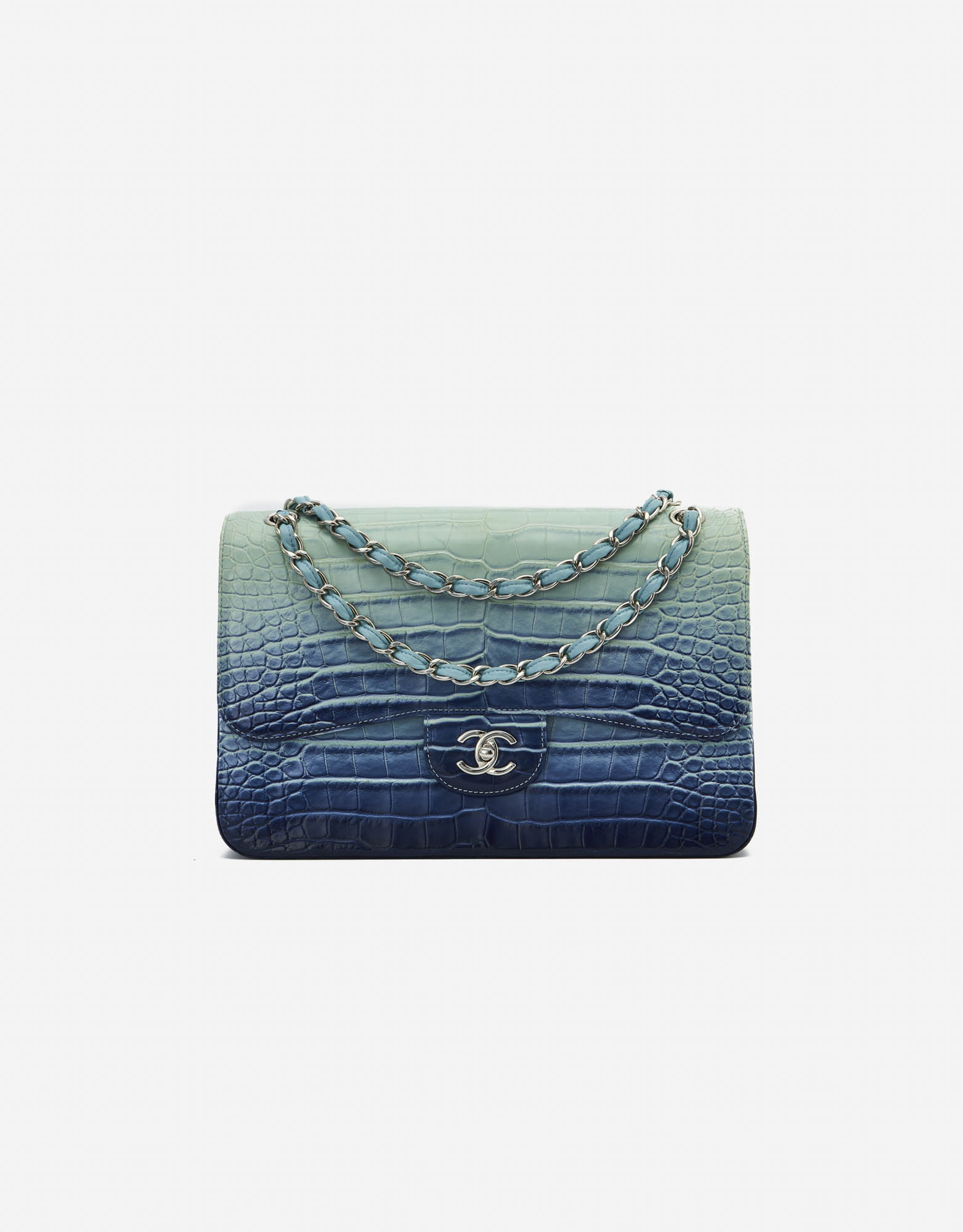 Chanel Timeless Jumbo Alligator Blue | SACLÀB