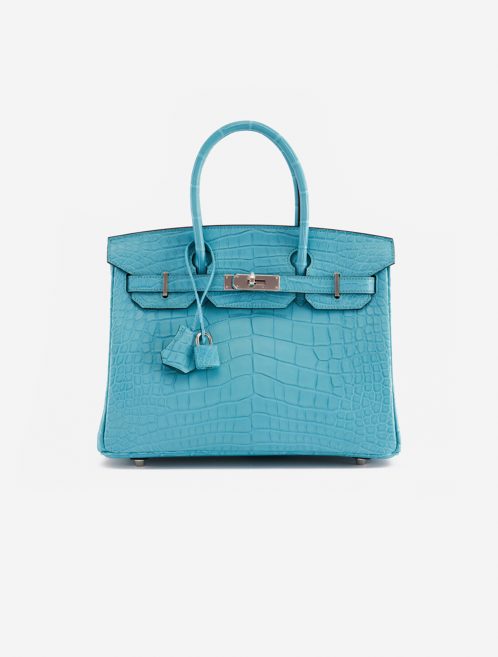 Pre-owned Hermès bag Birkin 30 Alligator St Cyr Blue | Sell your designer bag on Saclab.com