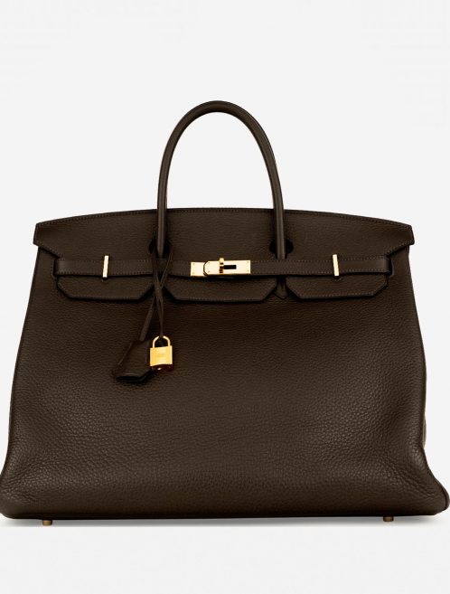 Pre-owned Hermès bag Birkin 40 Taurillon Clemence Vert Bronze Brown, Green | Sell your designer bag on Saclab.com