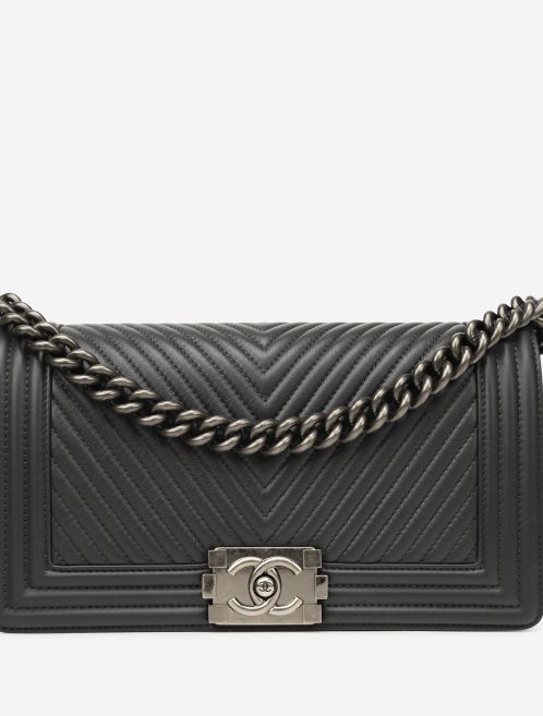 Chanel Boy Medium Lamb Traffic Grey