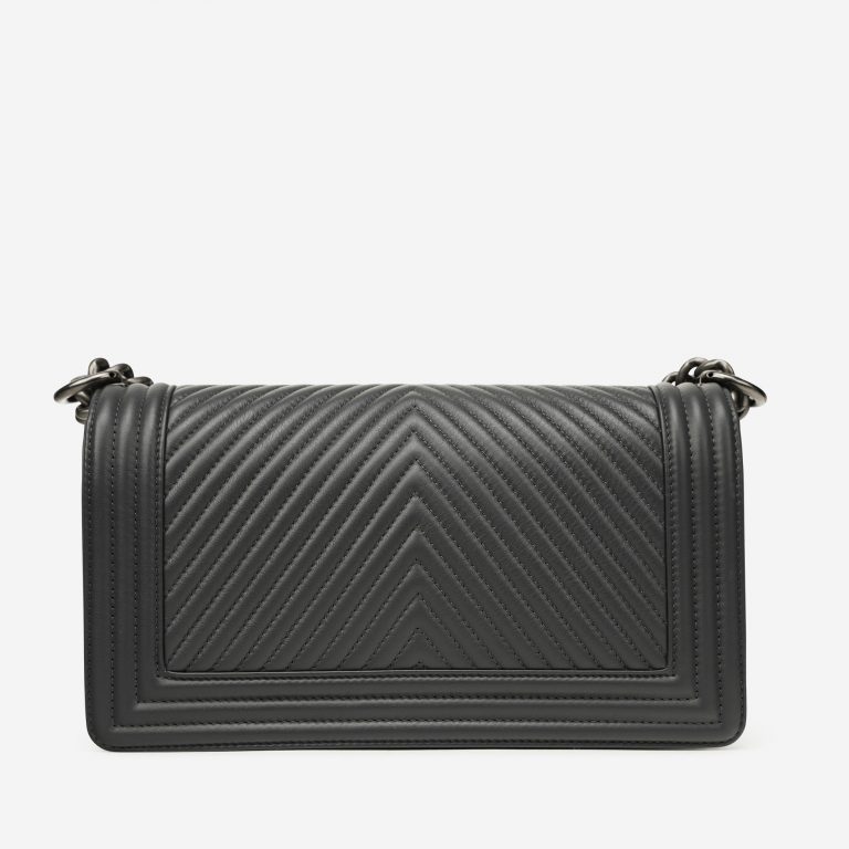 Chanel Boy Medium Lamb Traffic Grey