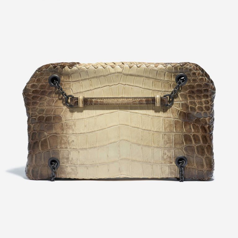 Bottega Veneta Double Chain Shoulder Crocodile Himalaya