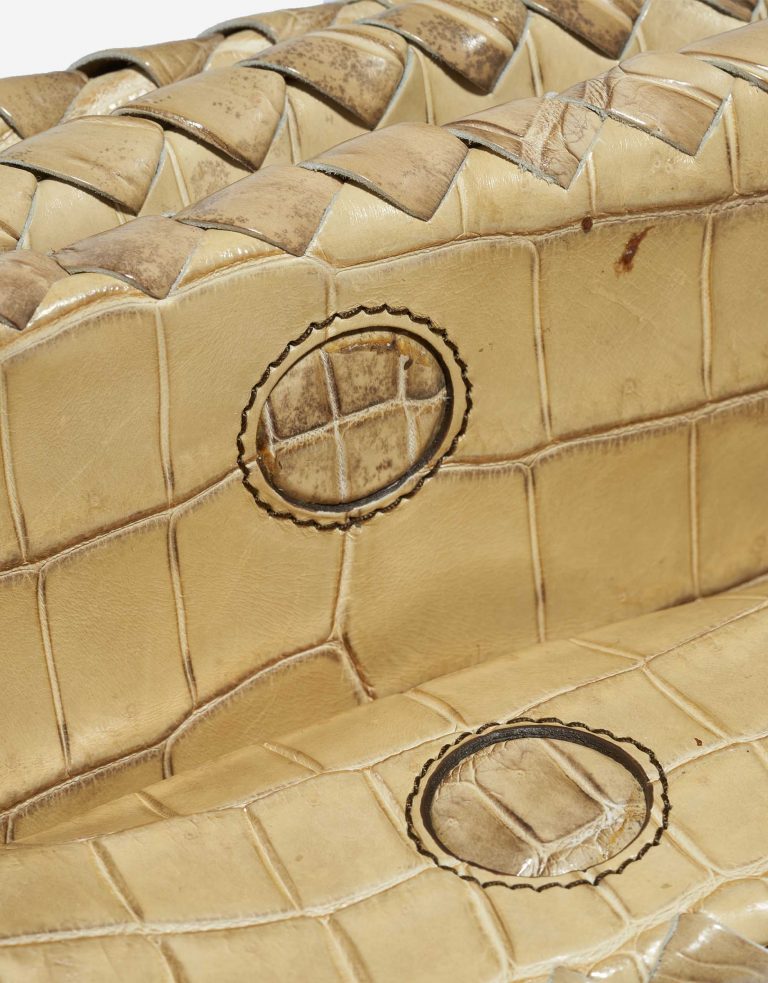 Bottega Veneta Double Chain Shoulder Crocodile Himalaya