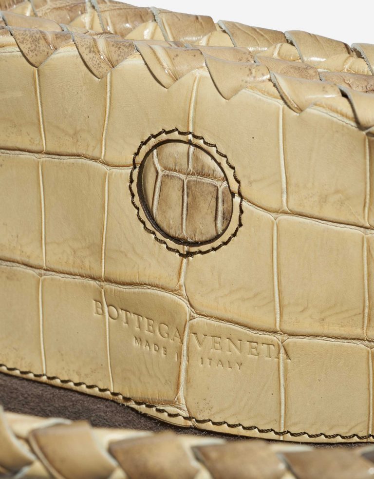 Bottega Veneta Double Chain Shoulder Crocodile Himalaya