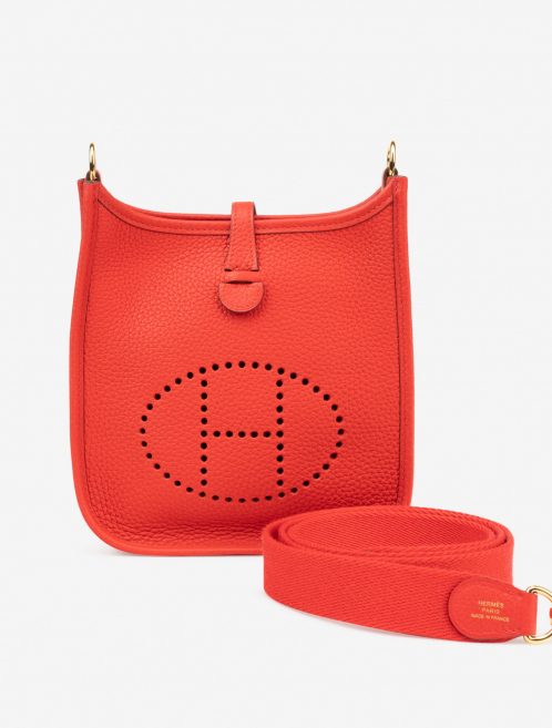 Pre-owned Hermès bag Evelyne 16 Taurillon Clemence Rouge De Coeur Red | Sell your designer bag on Saclab.com