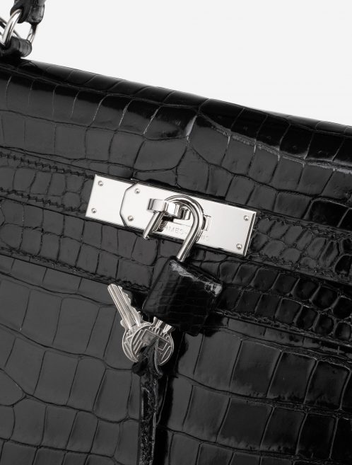 Hermès Kelly 32 Porosus Crocodile Lisse Black
