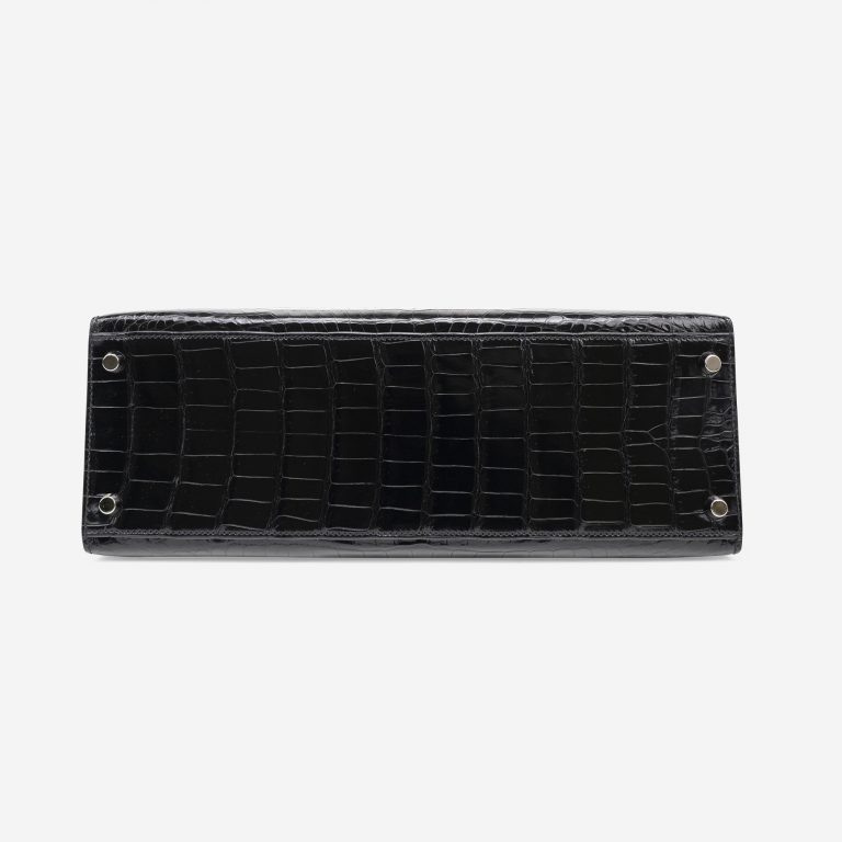 Hermès Kelly 32 Porosus Crocodile Lisse Black