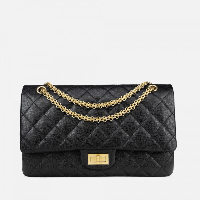 Chanel 2.55 227 Caviar Black
