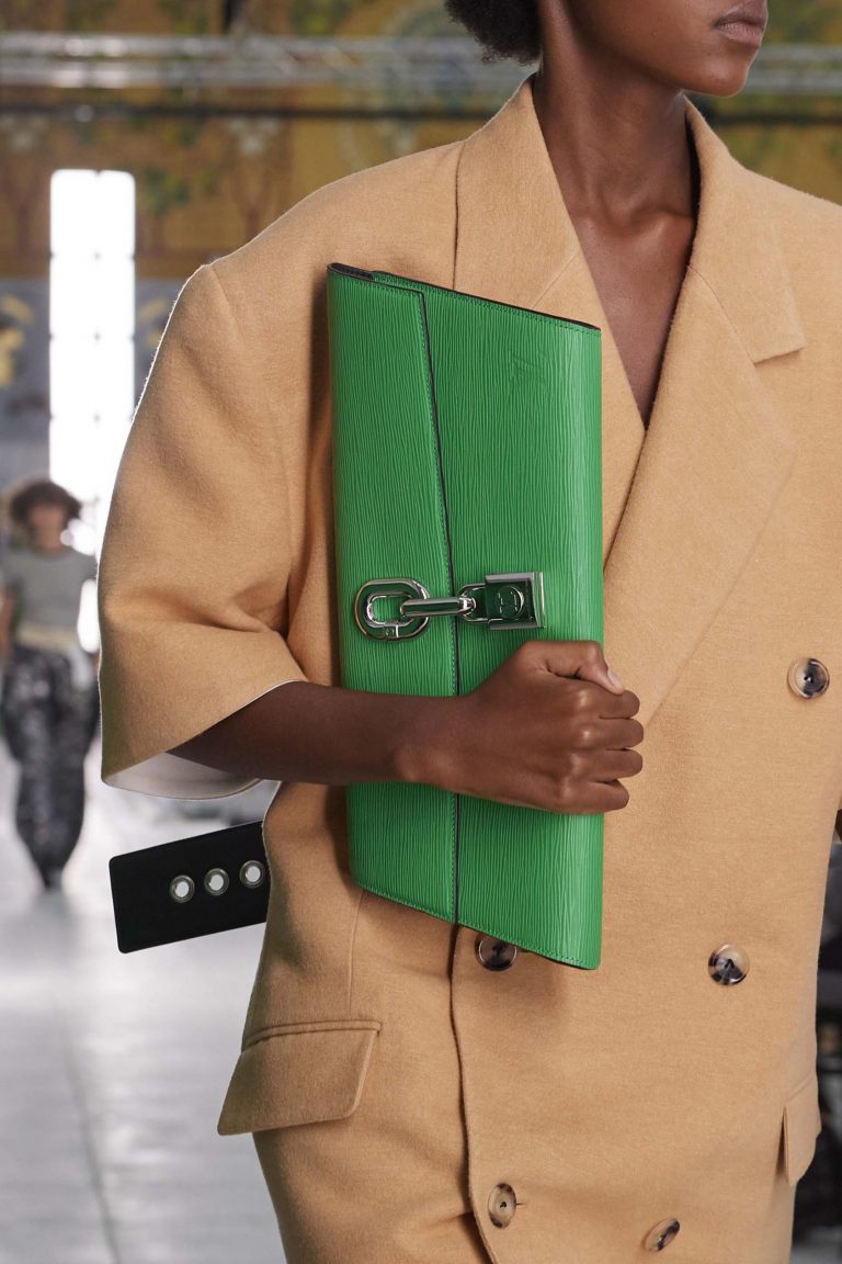 Louis Vuitton green clutch spring summer 2021