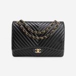 Chanel Timeless Maxi Lamb Chevron Black