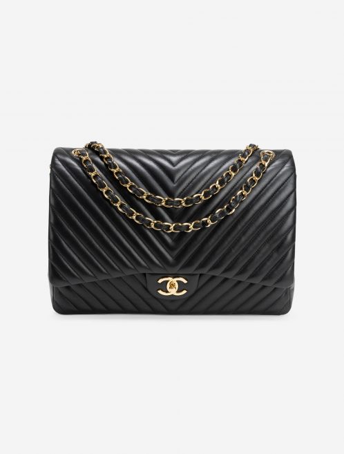 Chanel Timeless Maxi Lamb Chevron Black