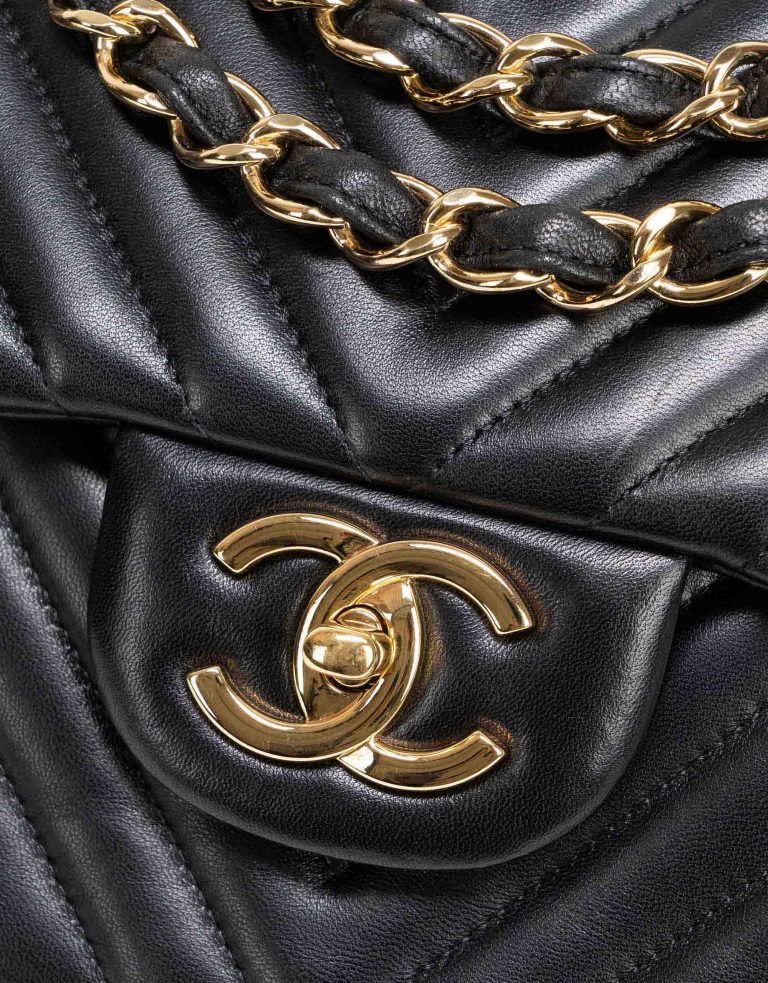 Chanel Timeless Maxi Lamb Chevron Black