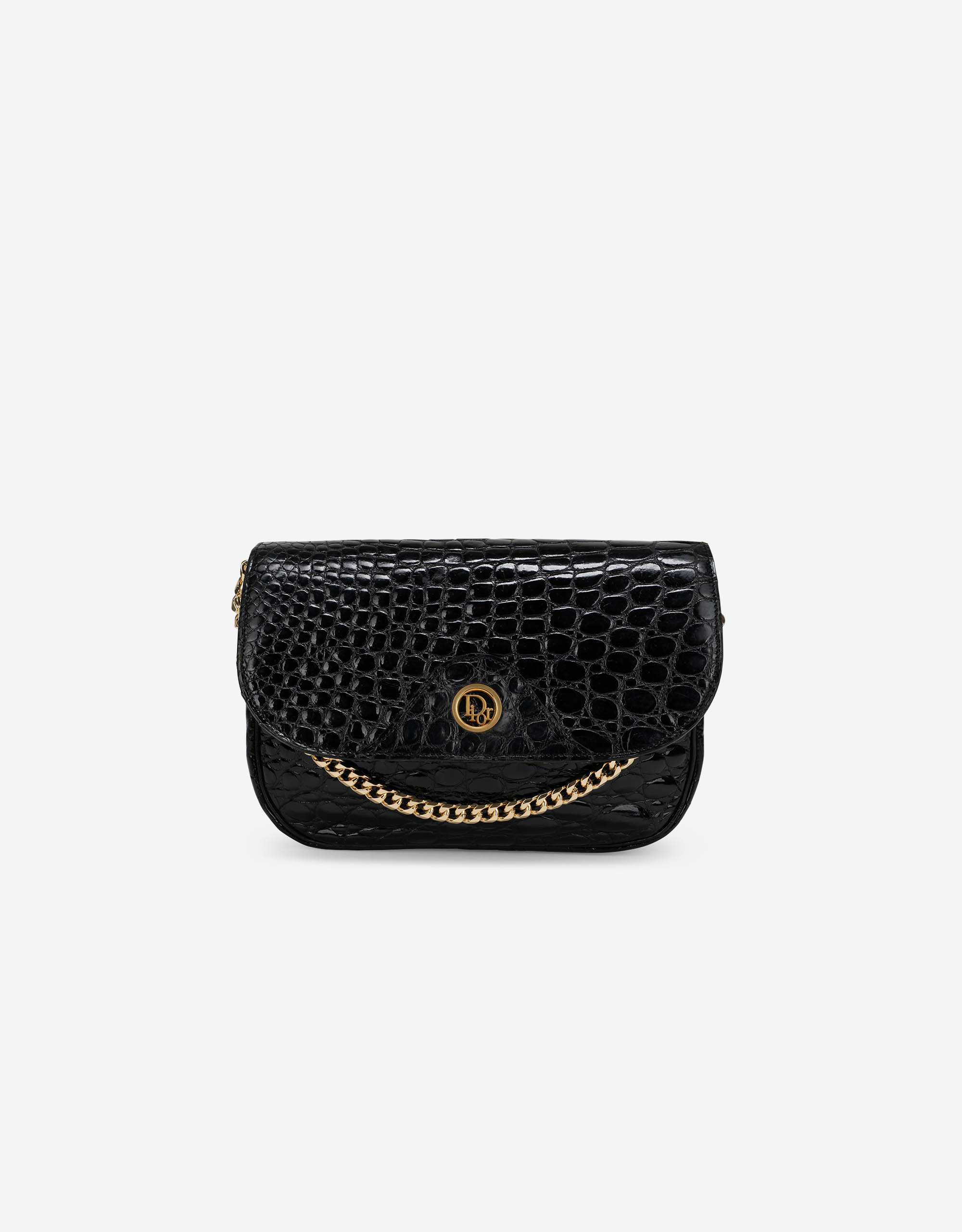 【ヴィンテージ】Rank:A☆Dior BLACK ディジョイ スモール BAG Dior Shoulder Bag Small Crocodile Black | SACLÀB
