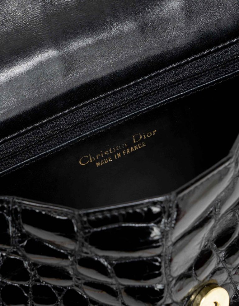 Dior Shoulder Bag Small Crocodile Black