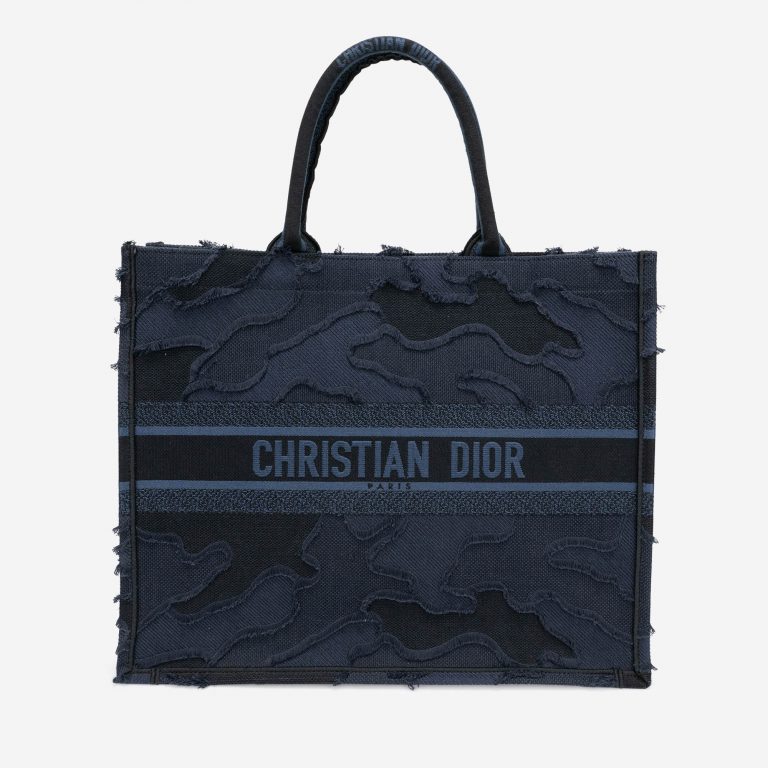 Pre-owned Dior bag Book Tote Large Camouflage Embroidery Blue Blue | Sell your designer bag on Saclab.com