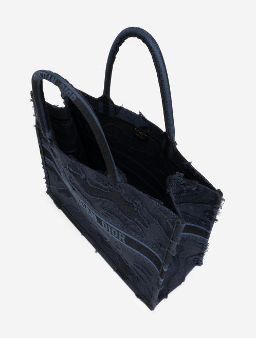 Dior Book Tote Large Camouflage Embroidery Blue