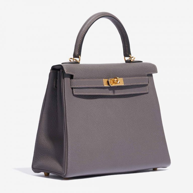 Hermès Kelly 25 Togo Etain Side Front