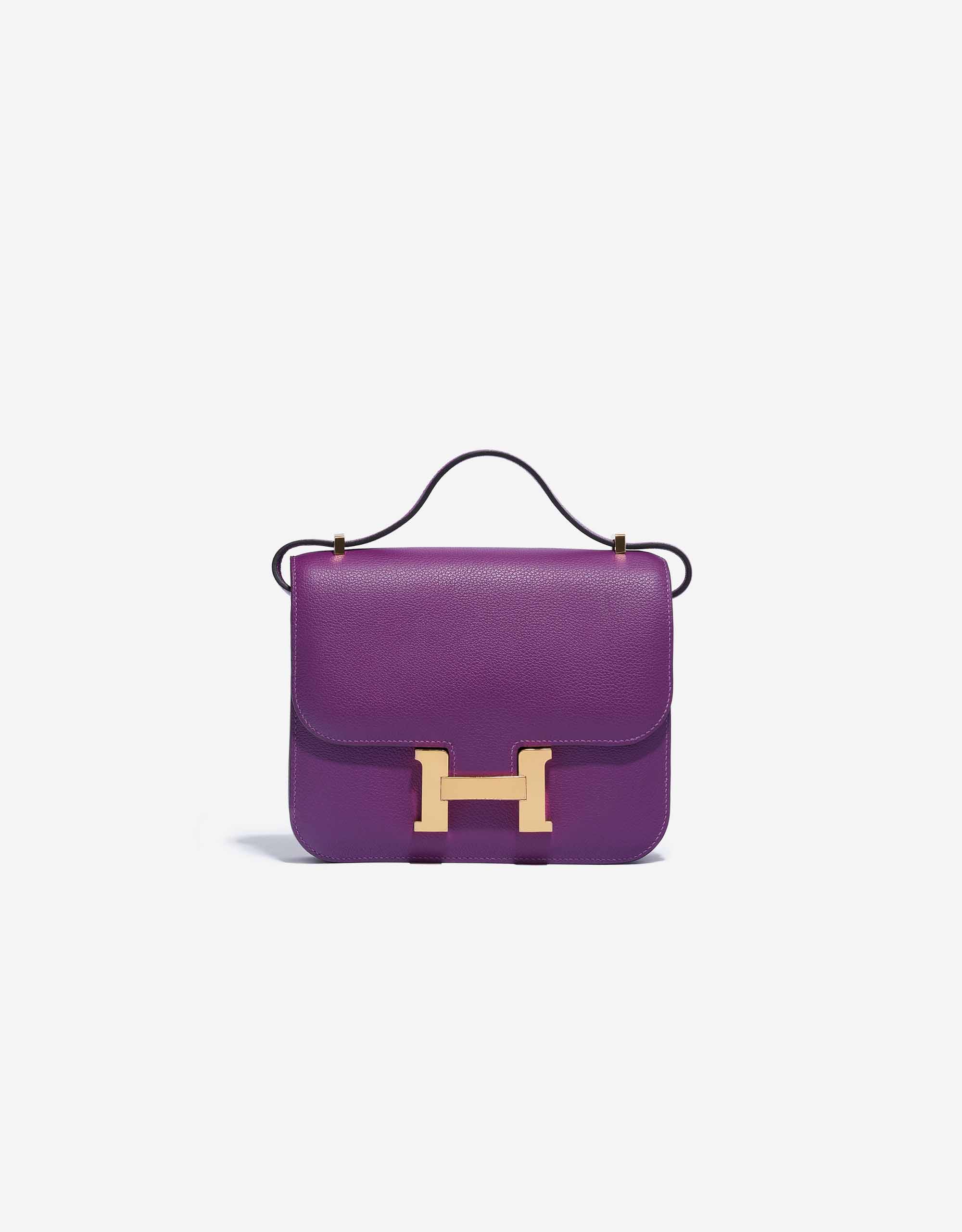 希少★【新品未使用】HERMES(エルメス)ハット　パープル　anemone Hermès Constance Mini Evercolor Anemone | SACLÀB