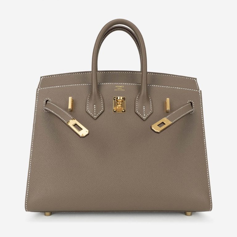 Pre-owned Hermès bag Birkin 25 Sellier Epsom Etoupe Brown | Sell your designer bag on Saclab.com