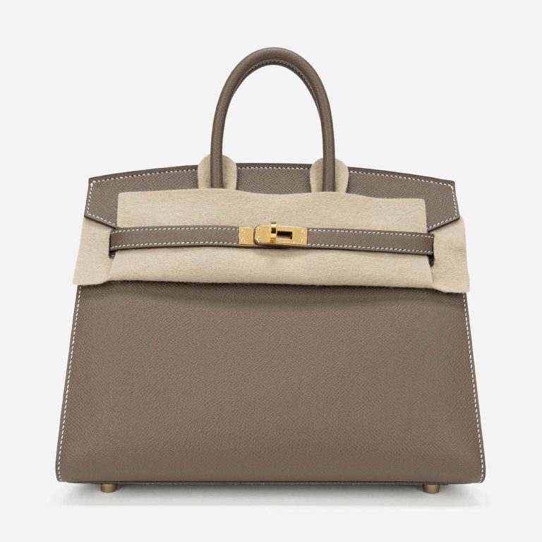 Pre-owned Hermès bag Birkin 25 Sellier Epsom Etoupe Brown | Sell your designer bag on Saclab.com