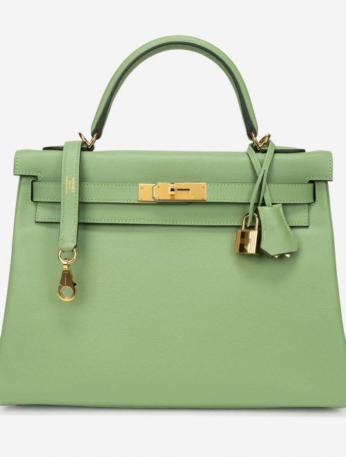 Pre-owned Hermès bag Kelly 32 Evercolor Vert Criquet Green | Sell your designer bag on Saclab.com