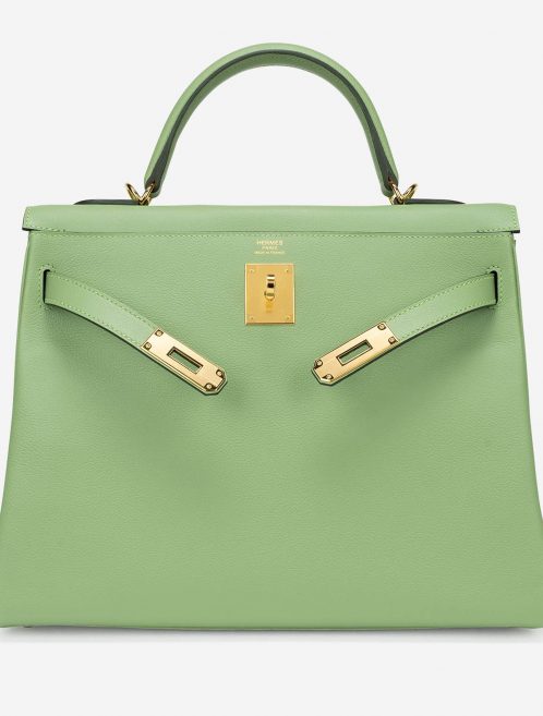 Pre-owned Hermès bag Kelly 32 Evercolor Vert Criquet Green | Sell your designer bag on Saclab.com