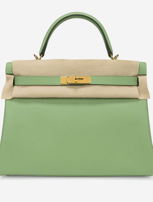 Pre-owned Hermès bag Kelly 32 Evercolor Vert Criquet Green | Sell your designer bag on Saclab.com