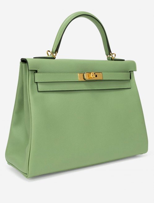 Pre-owned Hermès bag Kelly 32 Evercolor Vert Criquet Green | Sell your designer bag on Saclab.com