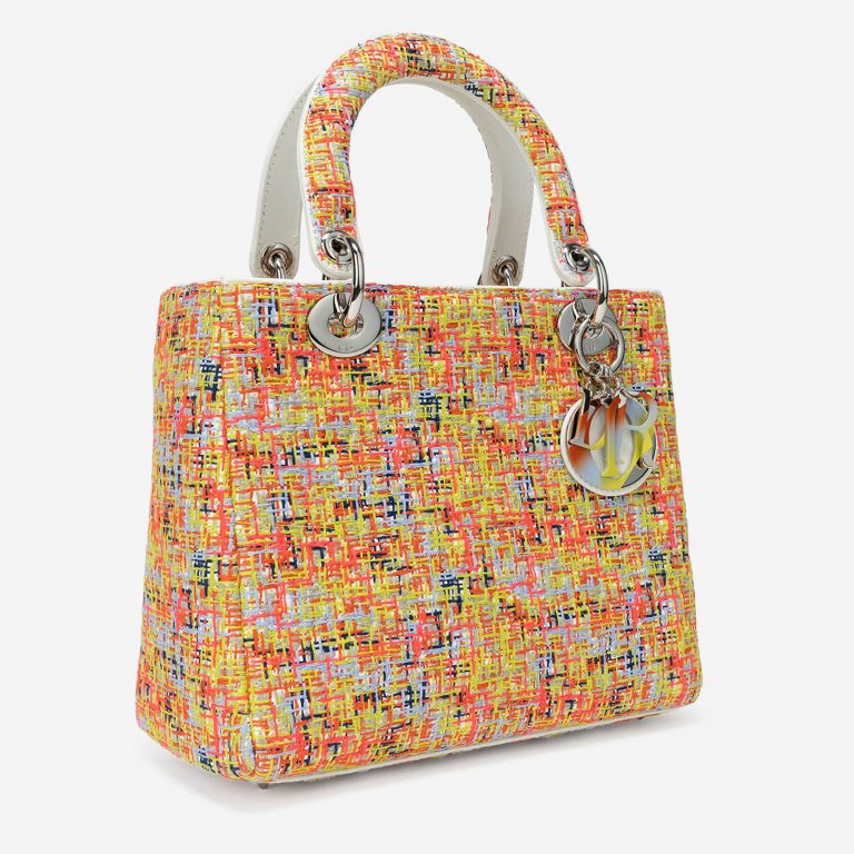 Pre-owned Dior bag Lady Medium Tweed Multicolour Multicolour | Sell your designer bag on Saclab.com
