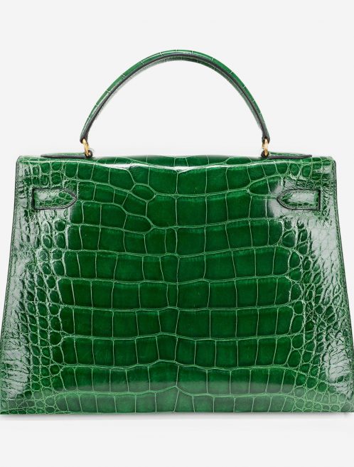 Pre-owned Hermès bag Kelly 32 Alligator Vert Emerald Green | Sell your designer bag on Saclab.com