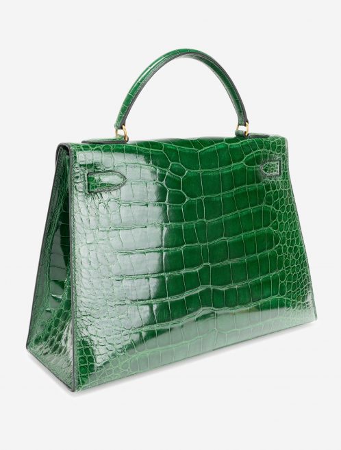 Pre-owned Hermès bag Kelly 32 Alligator Vert Emerald Green | Sell your designer bag on Saclab.com