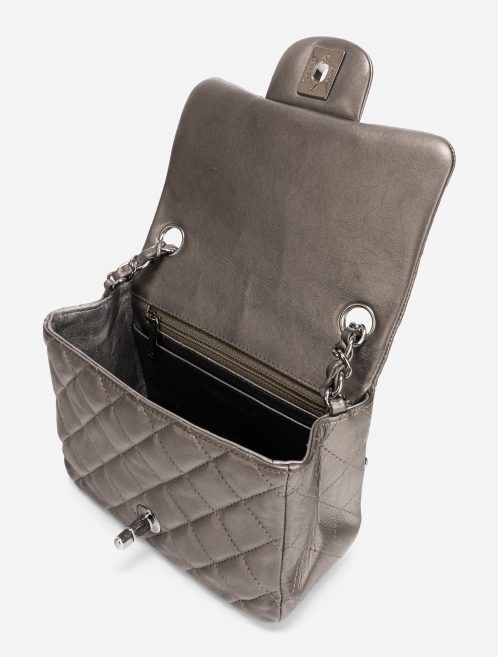 Chanel Timeless Mini Square Lamb Grey Metallic