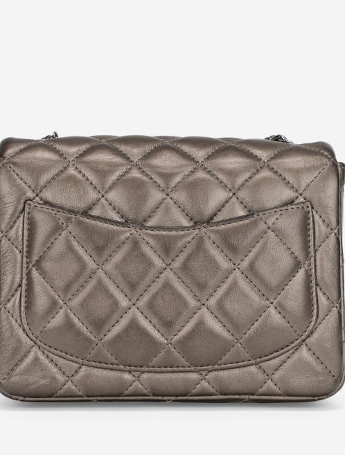 Chanel Timeless Mini Square Lamb Grey Metallic