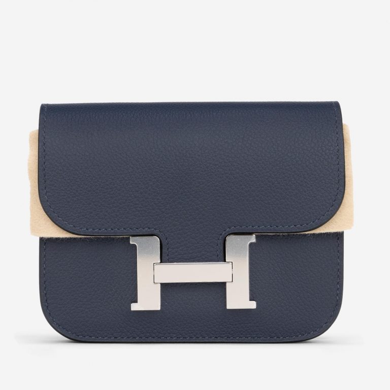 Hermès Constance Portefeuille Slim Evercolor Blue Nuit