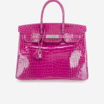 Hermès Birkin 35 Porosus Crocodile Rose Scheherazade