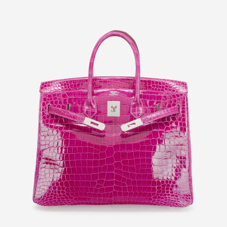 Hermès Birkin 35 Porosus Crocodile Rose Scheherazade