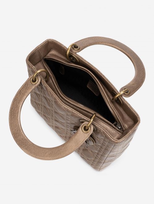 Pre-owned Dior bag Lady Medium Lamb Gold Gold | Sell your designer bag on Saclab.com