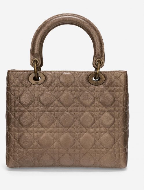 Pre-owned Dior bag Lady Medium Lamb Gold Gold | Sell your designer bag on Saclab.com