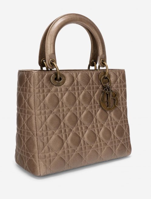 Pre-owned Dior bag Lady Medium Lamb Gold Gold | Sell your designer bag on Saclab.com