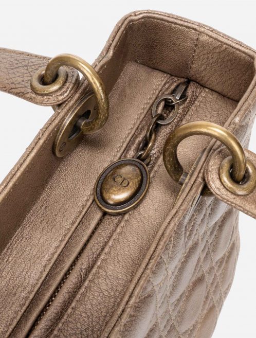 Pre-owned Dior bag Lady Medium Lamb Gold Gold | Sell your designer bag on Saclab.com