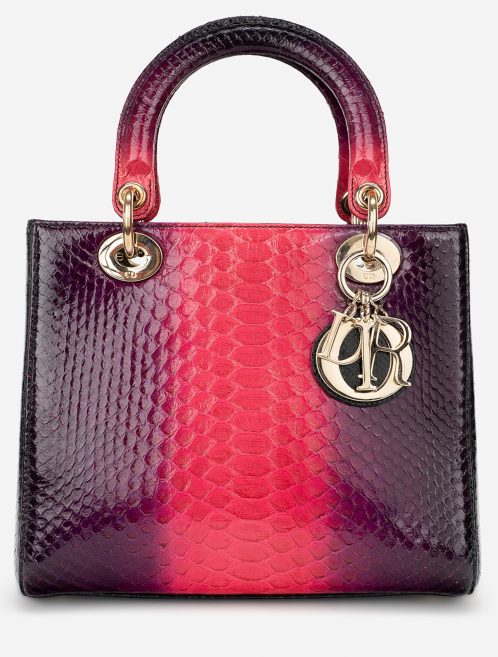 Pre-owned Dior bag Lady Medium Python Pink Pink | Sell your designer bag on Saclab.com