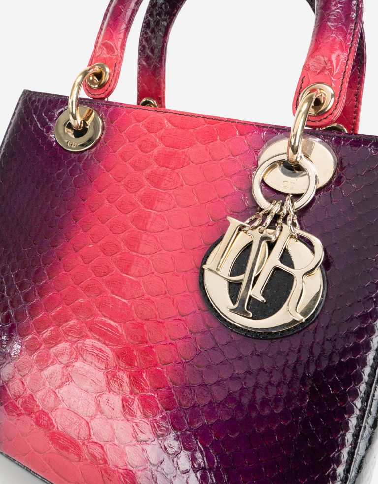 Pre-owned Dior bag Lady Medium Python Pink Pink | Sell your designer bag on Saclab.com