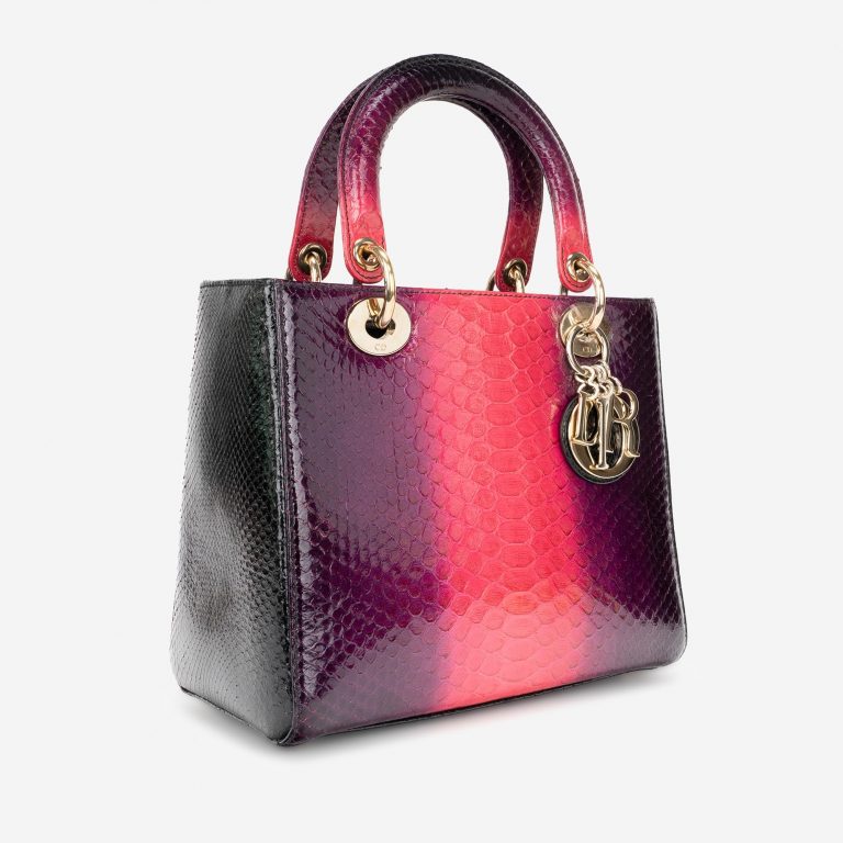 Pre-owned Dior bag Lady Medium Python Pink Pink | Sell your designer bag on Saclab.com