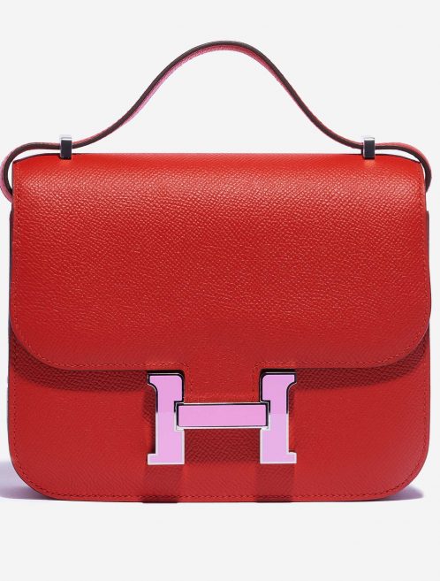 Pre-owned Hermès bag Constance 18 Epsom / Emaille Rouge de Coeur / Mauve Silvestre Red | Sell your designer bag on Saclab.com