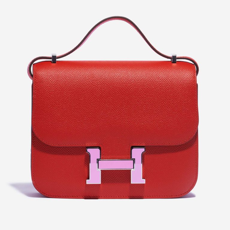 Pre-owned Hermès bag Constance 18 Epsom / Emaille Rouge de Coeur / Mauve Silvestre Red | Sell your designer bag on Saclab.com