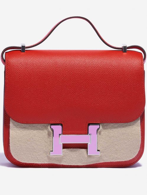 Pre-owned Hermès bag Constance 18 Epsom / Emaille Rouge de Coeur / Mauve Silvestre Red | Sell your designer bag on Saclab.com