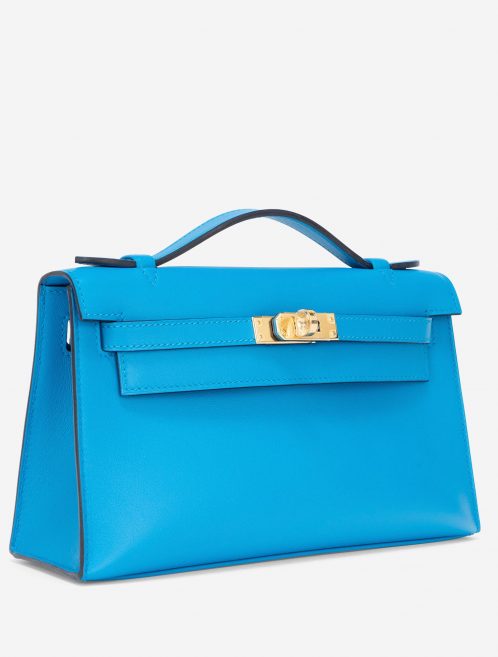 Pre-owned Hermès bag Kelly Pochette Swift Blue Frida Blue | Sell your designer bag on Saclab.com
