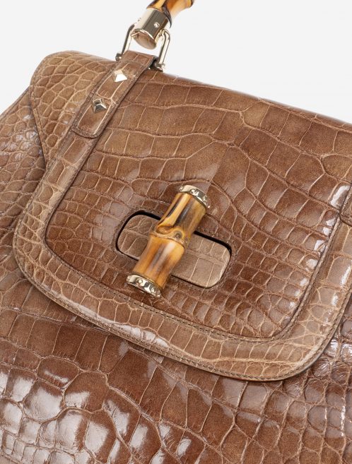 Gucci Bamboo Crocodile Bag Brown SACLÀB