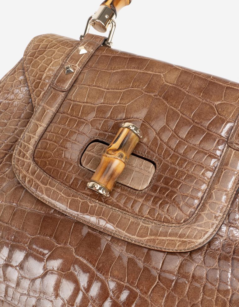 Pre-owned Gucci bag Bamboo Crocodile Brown Brown | Sell your designer bag on Saclab.com
