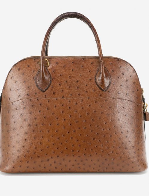 Hermès Vintage Bolide 37 Ostrich Tabacco Backside